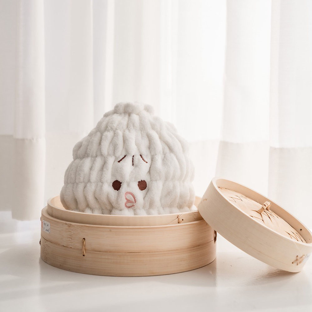 SANSO LIFE 美食系列超細纖維浴帽 小籠包